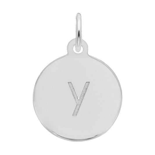 Personalized Block Initial Disc Charm - Letter Y for Custom Jewelry 1895-025