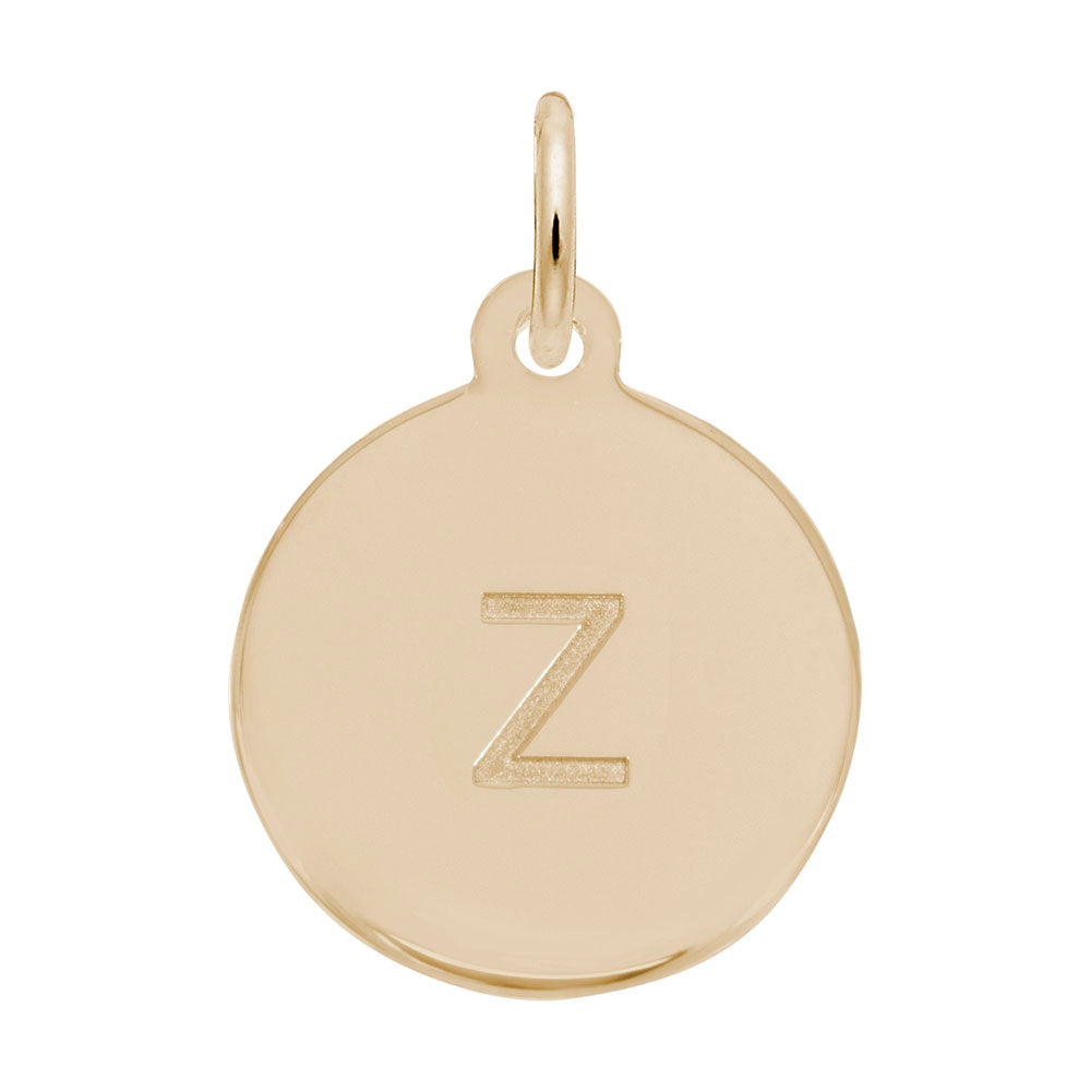 Personalized Block Initial Disc Charm - Letter Z for Custom Jewelry 1895-026