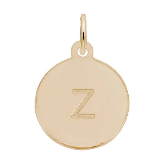 Personalized Block Initial Disc Charm - Letter Z for Custom Jewelry 1895-026