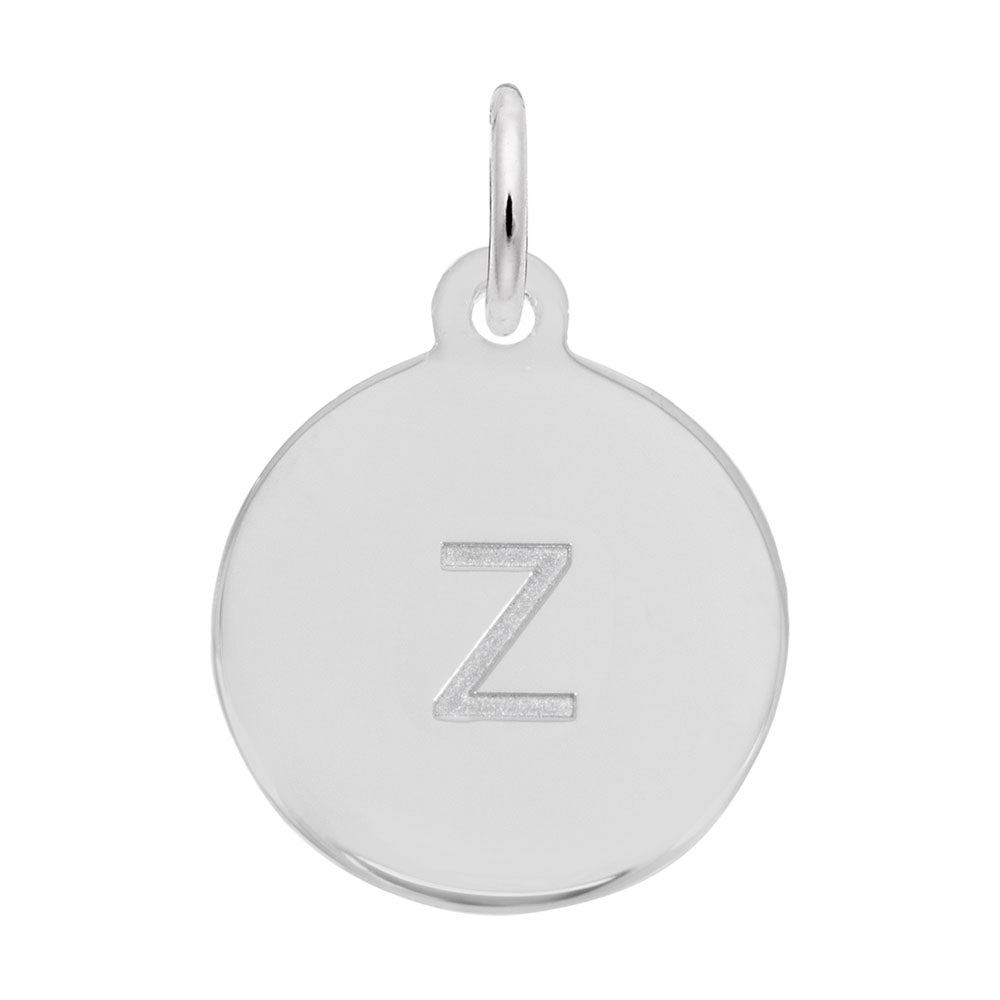 Personalized Block Initial Disc Charm - Letter Z for Custom Jewelry 1895-026
