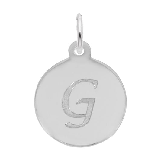 Personalized Script Initial Disc Charm - Custom Letter G Jewelry 1896-007