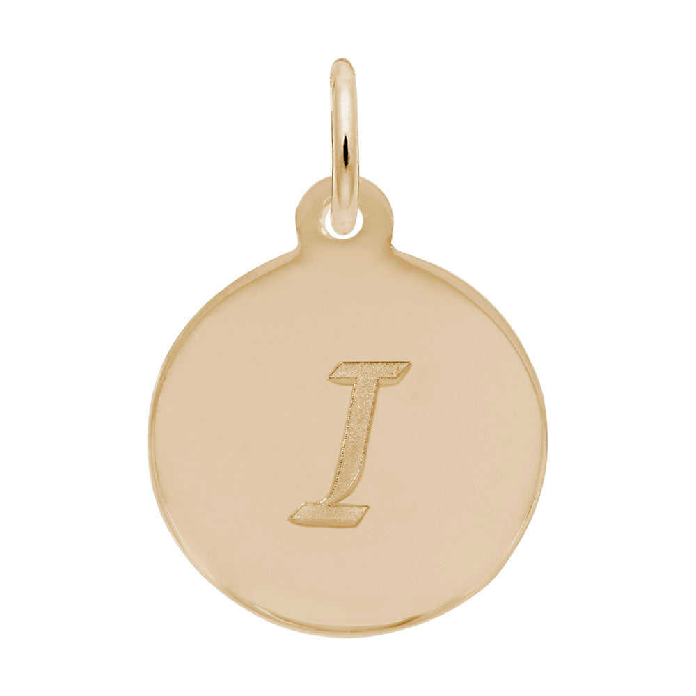 Personalized Script Initial Disc Charm - Letter I for Custom Jewelry 1896-009