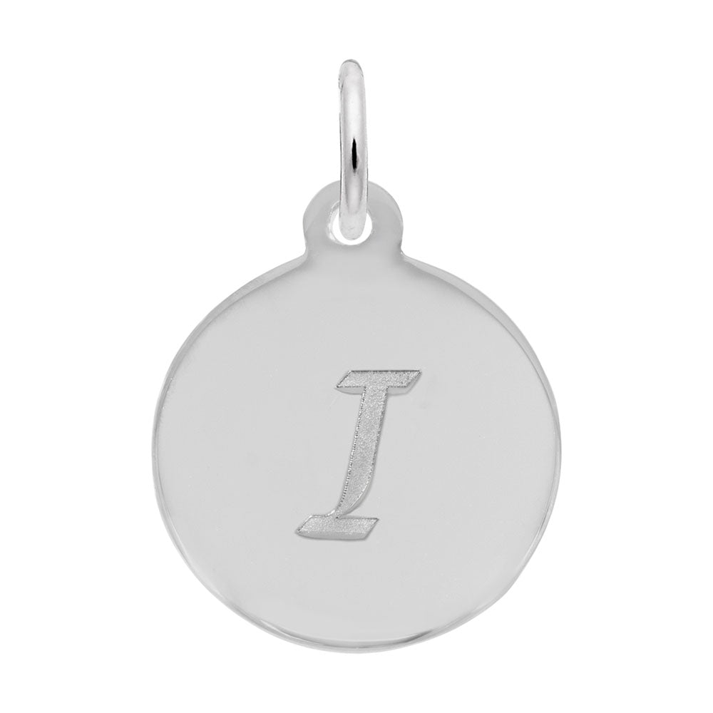 Personalized Script Initial Disc Charm - Letter I for Custom Jewelry 1896-009