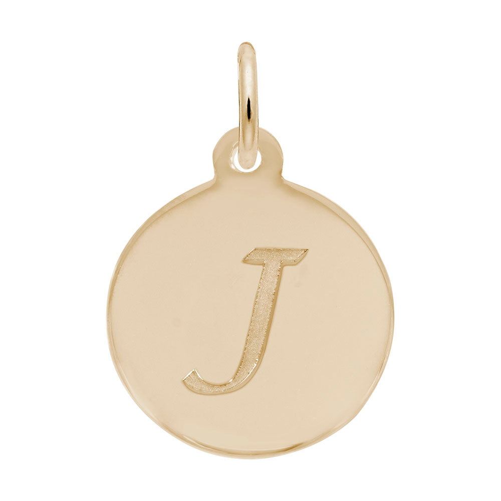 Personalized Script Initial Disc Charm - Letter J for Jewelry 1896-010