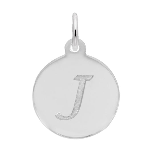 Personalized Script Initial Disc Charm - Letter J for Jewelry 1896-010