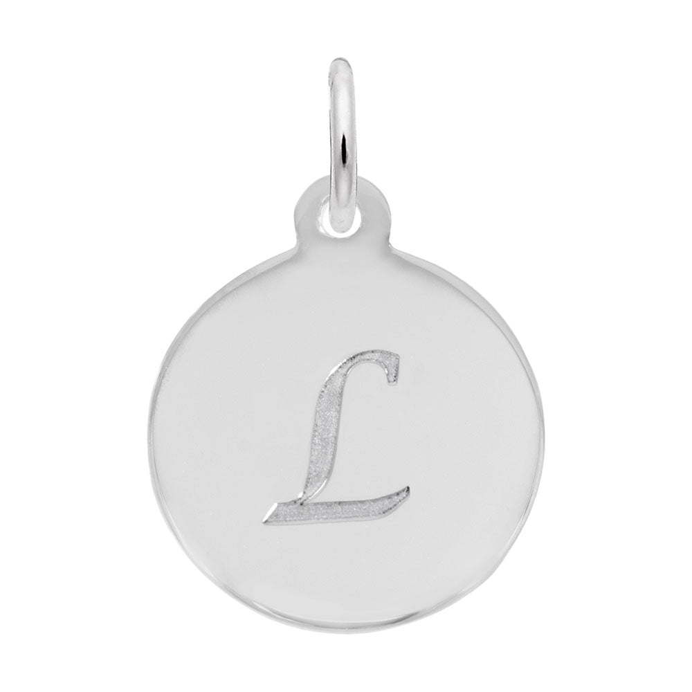 Personalized Script Initial Disc Charm - Custom Letter L 1896-012