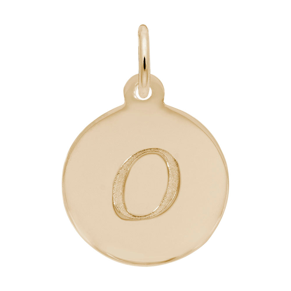 Personalized Script Initial Disc Charm - Letter O for Jewelry 1896-015