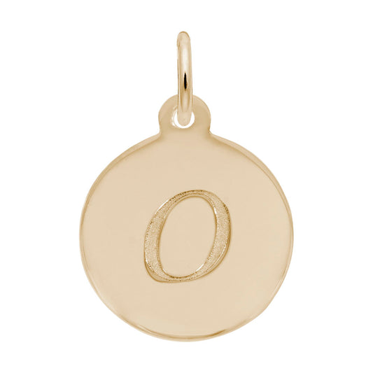 Personalized Script Initial Disc Charm - Letter O for Jewelry 1896-015