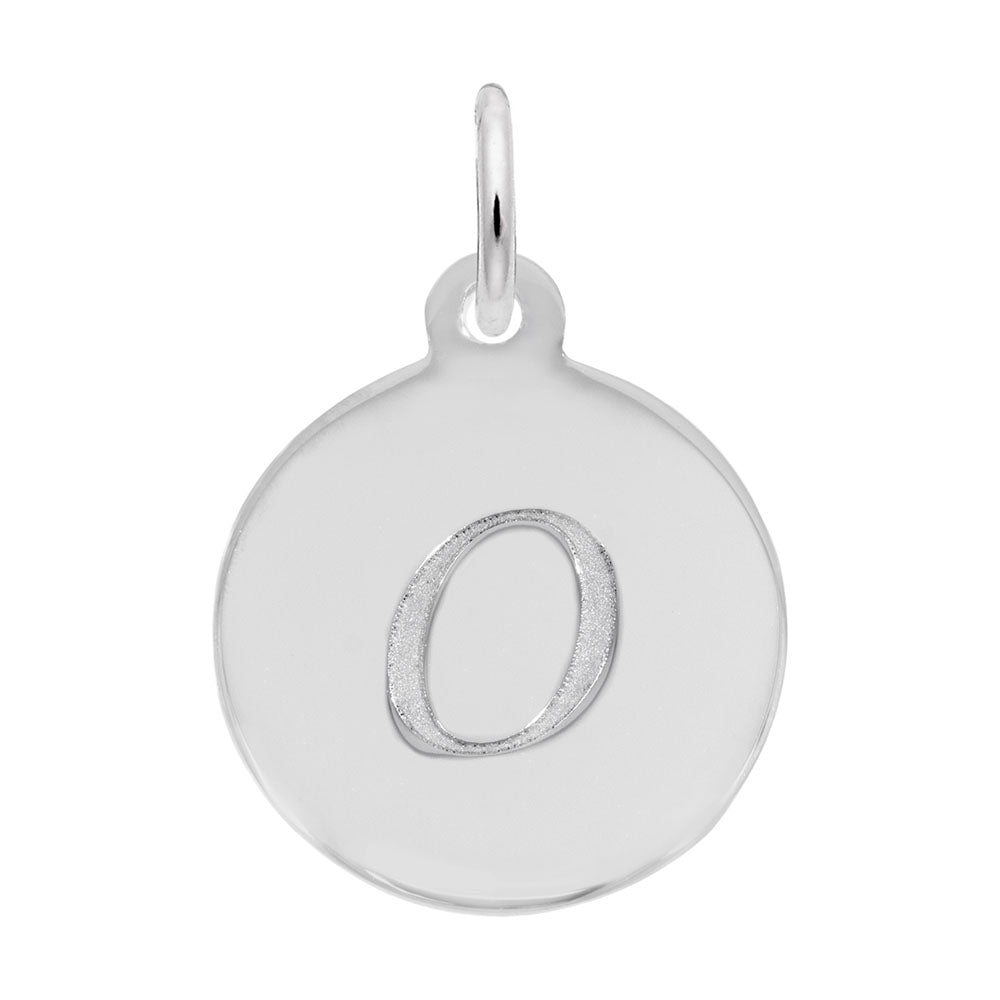 Personalized Script Initial Disc Charm - Letter O for Jewelry 1896-015