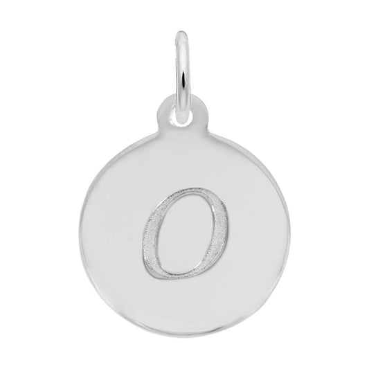 Personalized Script Initial Disc Charm - Letter O for Jewelry 1896-015