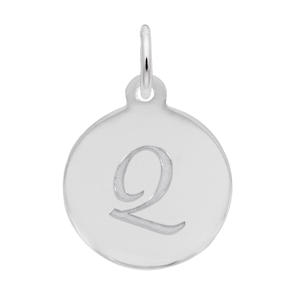 Personalized Script Initial Disc Charm - Letter Q for Jewelry 1896-017