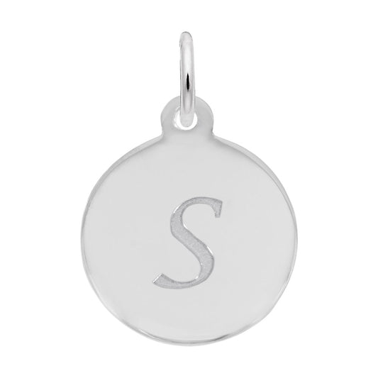 Personalized Script Initial Disc Charm - Custom Letter Jewelry 1896-019