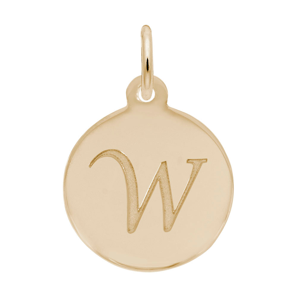 Personalized Script Initial Disc Charm - Custom Letter Jewelry 1896-023