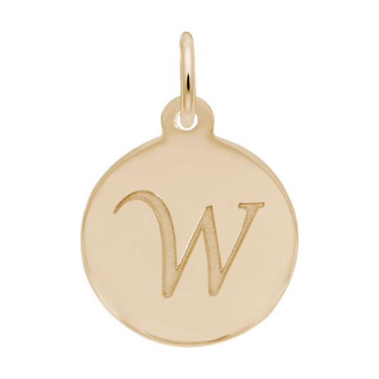 Personalized Script Initial Disc Charm - Custom Letter Jewelry 1896-023