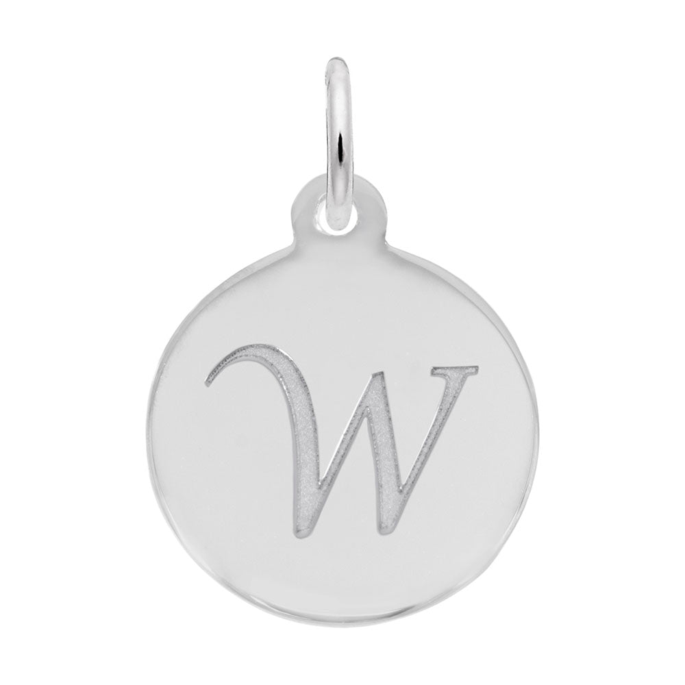 Personalized Script Initial Disc Charm - Custom Letter Jewelry 1896-023