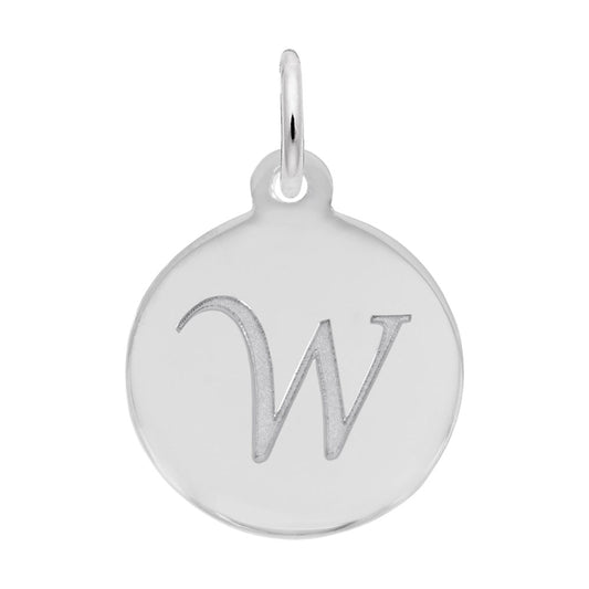 Personalized Script Initial Disc Charm - Custom Letter Jewelry 1896-023