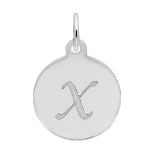 Personalized Script Initial Disc Charm - Letter X for Jewelry 1896-024