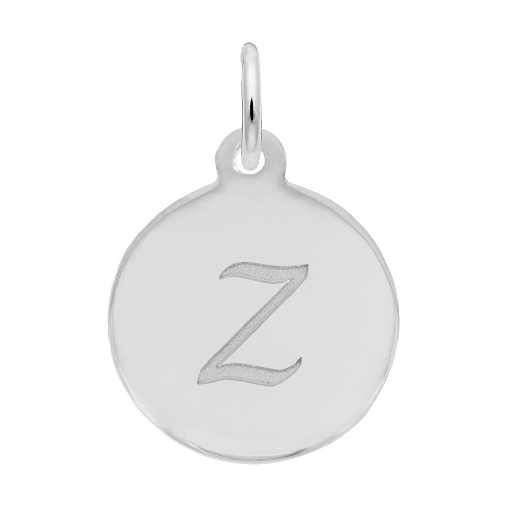 Personalized Script Initial Disc Charm - Letter Z for Jewelry 1896-026