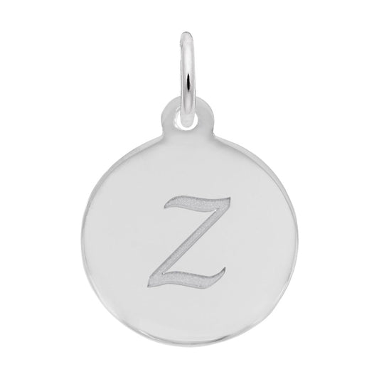 Personalized Script Initial Disc Charm - Letter Z for Jewelry 1896-026