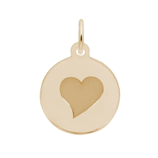 Personalized Heart Initial Disc Charm - Customizable Name Jewelry 1897
