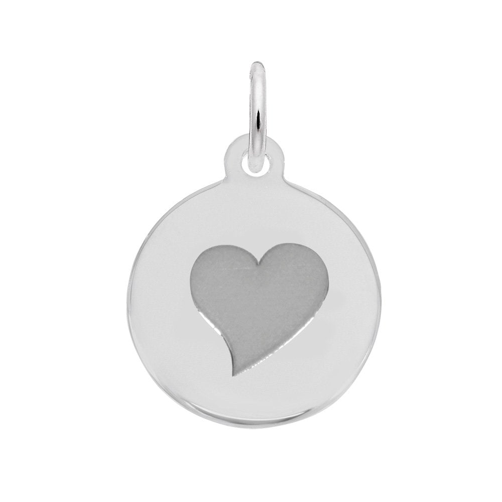 Personalized Heart Initial Disc Charm - Customizable Name Jewelry 1897