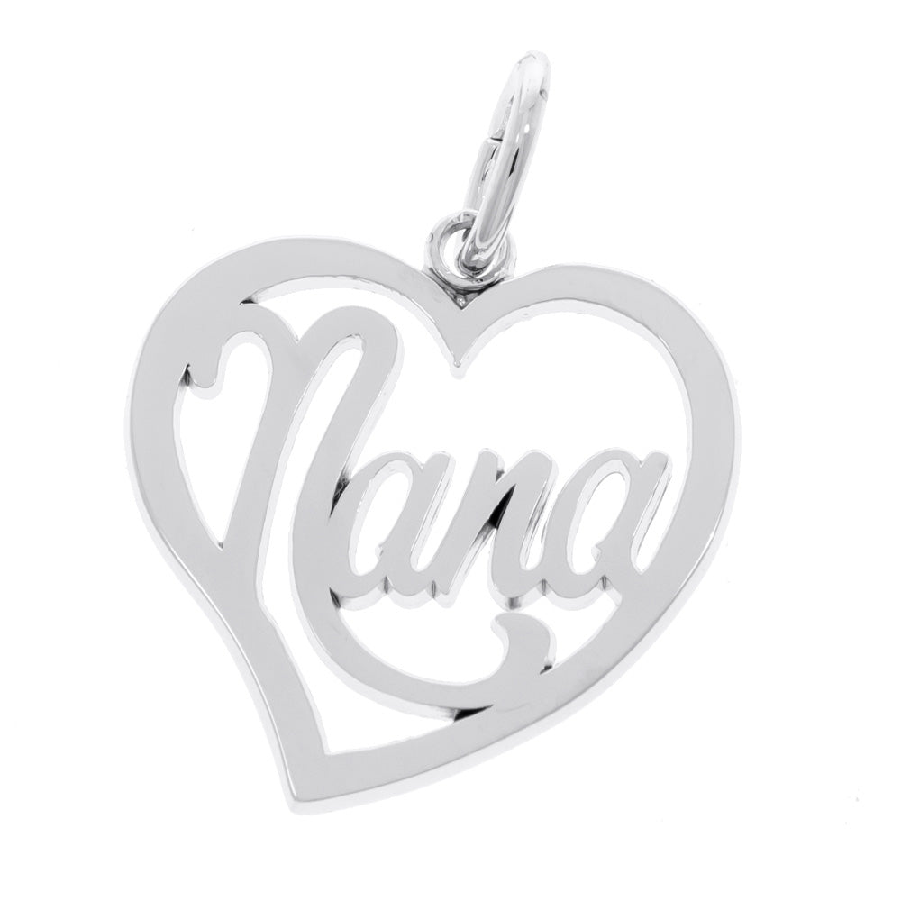 Nana Heart Charm - Elegant Grandparent Jewelry for Family Love 1910