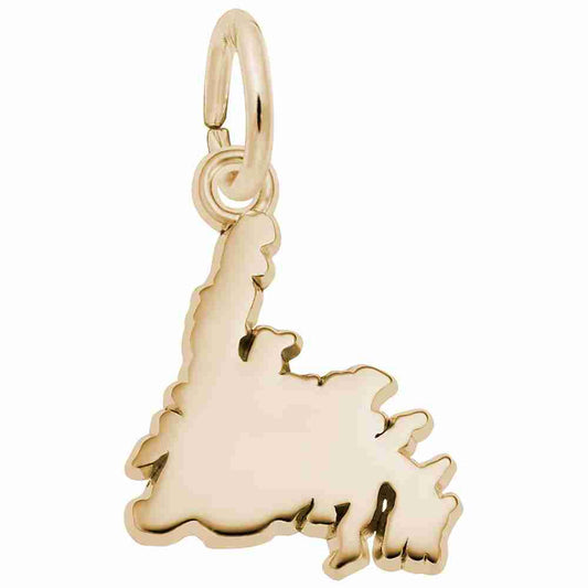 Newfoundland Map Charm - Travel Souvenir Jewelry for Adventurers 1919
