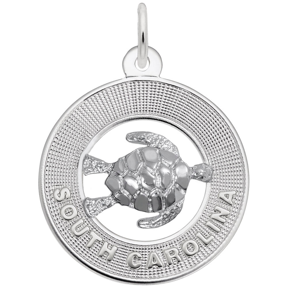 South Carolina Sea Turtle Charm - Coastal Animal Jewelry Gift 1945