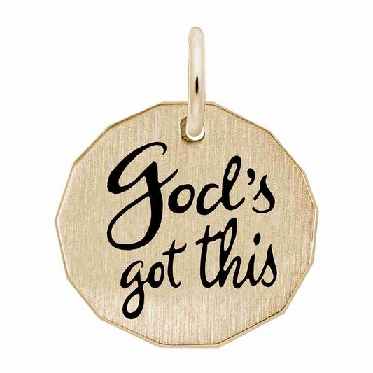 God's Got This Engravable Disc Charm - Personalized Jewelry Gift 1951