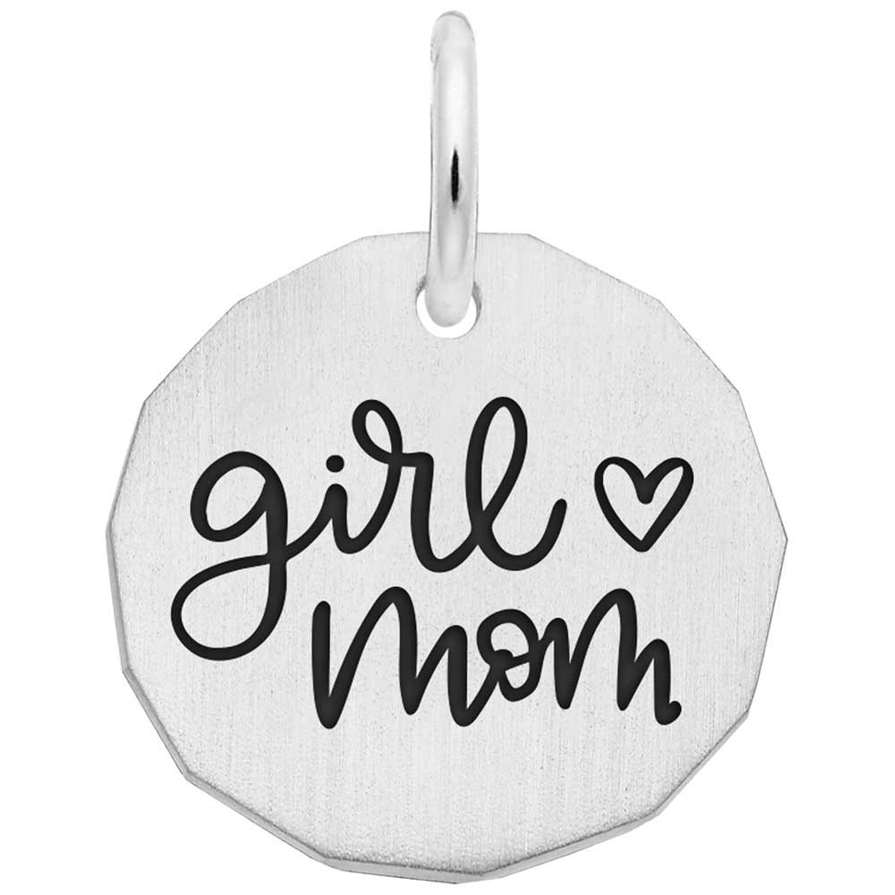 Personalized New Girl Mom Charm - Custom Engravable Disc Gift 1969