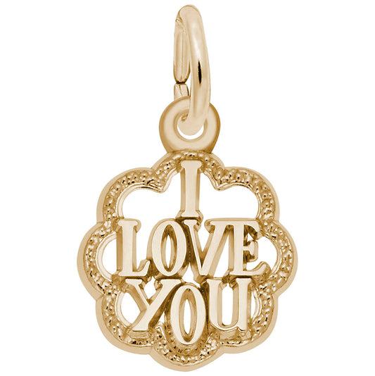 I Love You Scalloped Border Charm for Wedding Keepsakes 1976