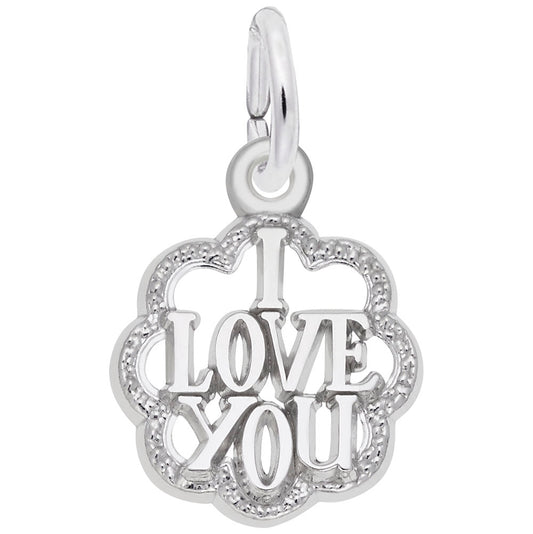 I Love You Scalloped Border Charm for Wedding Keepsakes 1976