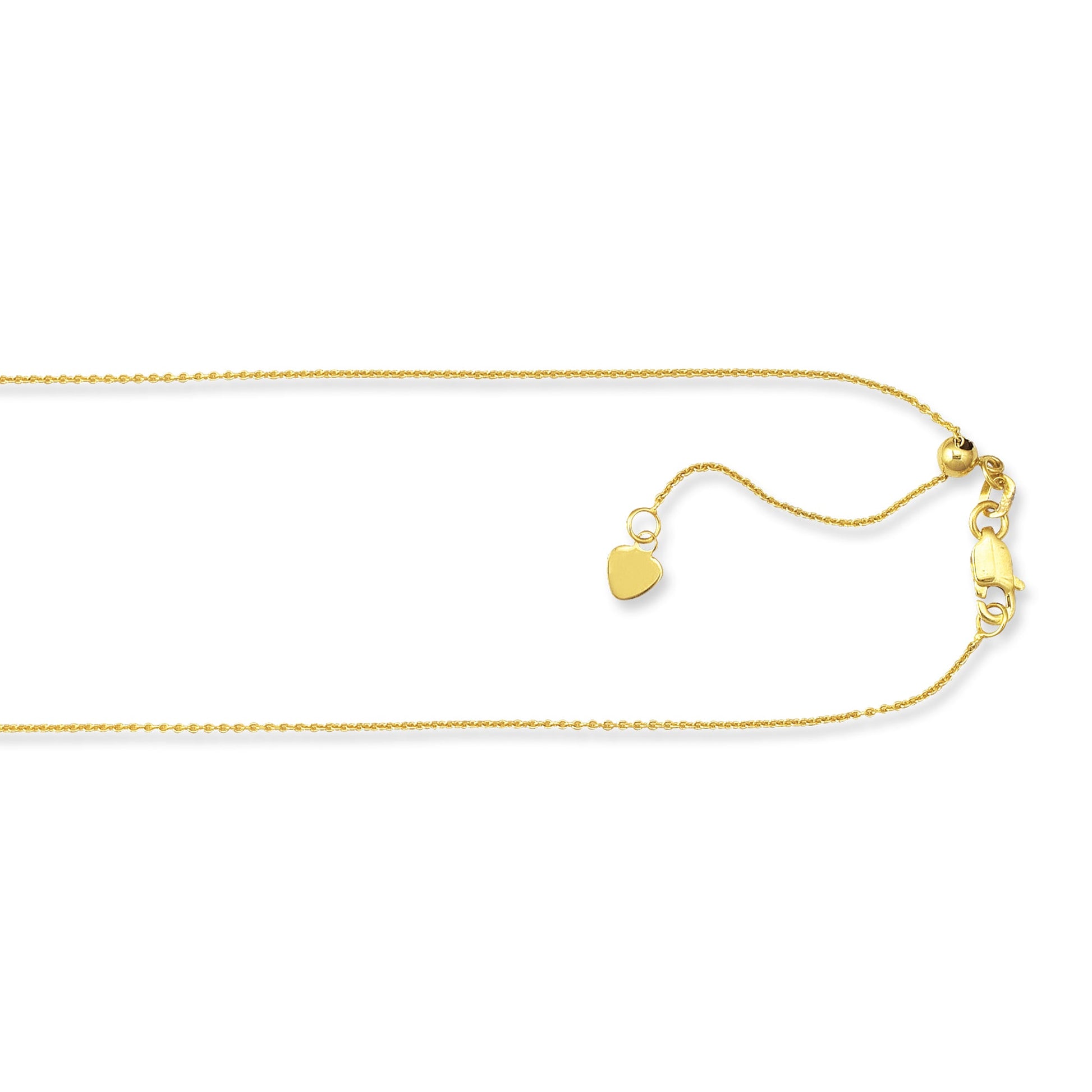 Royal Chain 10K Gold 1.1mm Adjustable Cable Chain 1ACAB