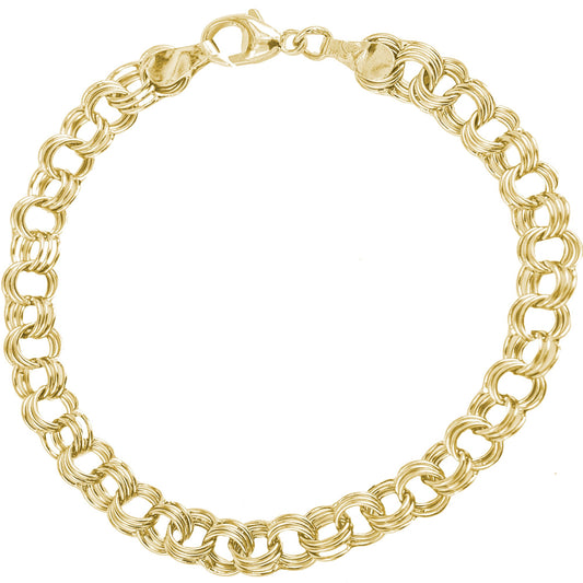 Limited Edition Triple Link Classic Bracelet - 8", 14K White Gold
