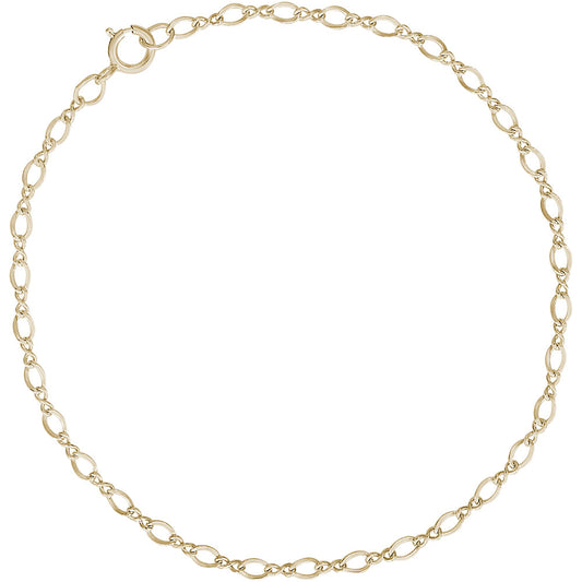 Petite Figure Eight Link Classic Bracelet - 14K Yellow Gold, 8" Gold