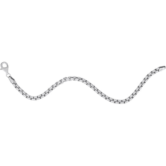 Bead Bracelet - Rhodium Plated Sterling Silver, 8" Silver