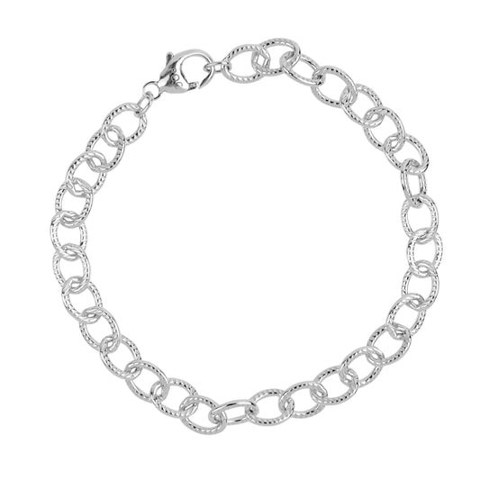 Lined Cable Link Classic Bracelet - Gold Plate, 8" Plate
