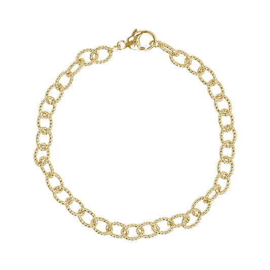 Twisted Link Classic Bracelet - Gold Plate, 8" Plate