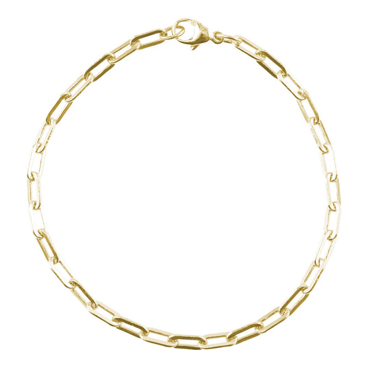 Paperclip Bracelet - Small 14K White Gold, 7" Gold