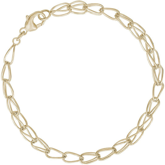 Fancy Link Classic Bracelet - 14K White Gold, 8" Gold