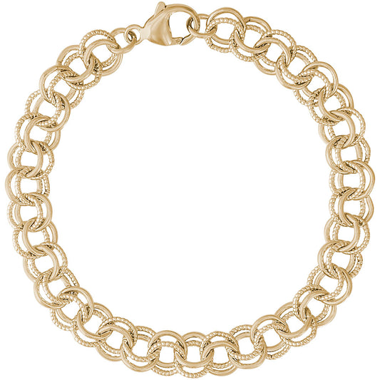 Twisted Cable Double Link Classic Bracelet - Gold Plate, 8" Plate