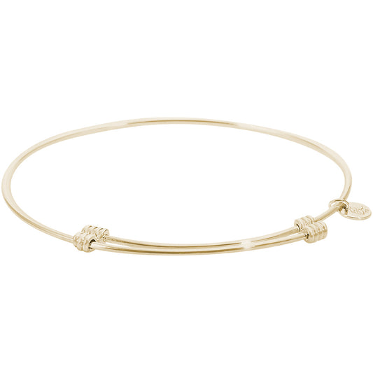 Tranquil Bangle Bracelet - Rhodium Plated Sterling Silver, 7" Silver