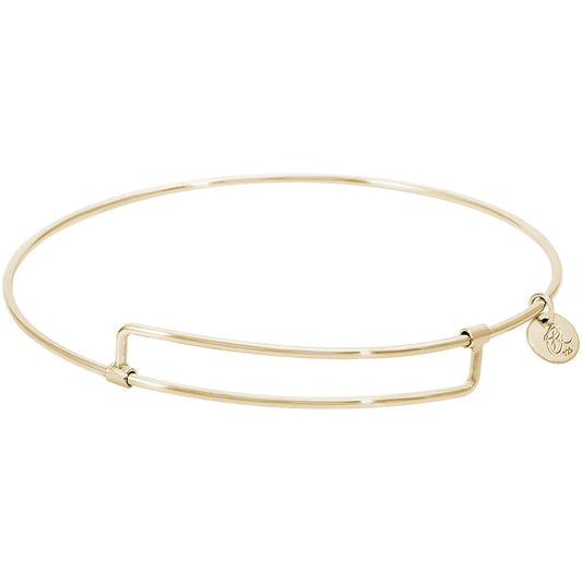 Pure Bangle Bracelet - Rhodium Plated Sterling Silver, 7" Silver