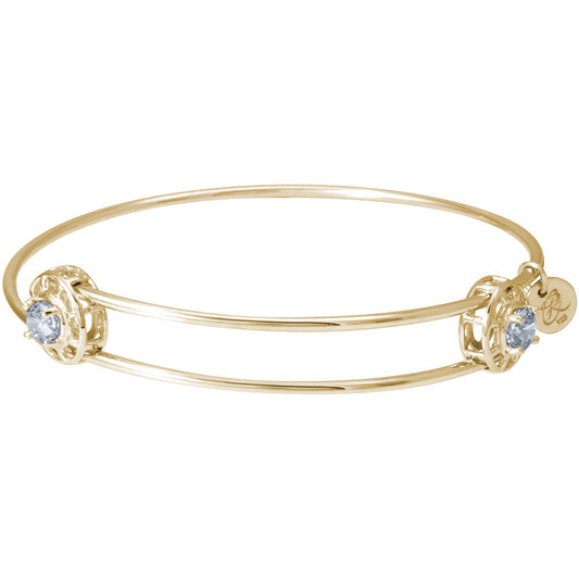 Insightful Bangle - April Rhodium Plated Sterling Silver