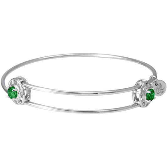 Insightful Bangle - May Rhodium Plated Sterling Silver