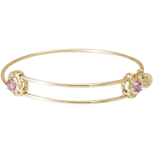 Insightful Bangle - October Rhodium Plated Sterling Silver