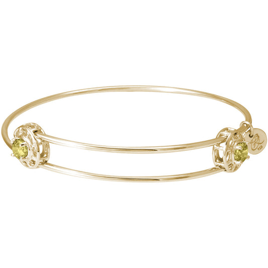 Insightful Bangle - November Rhodium Plated Sterling Silver