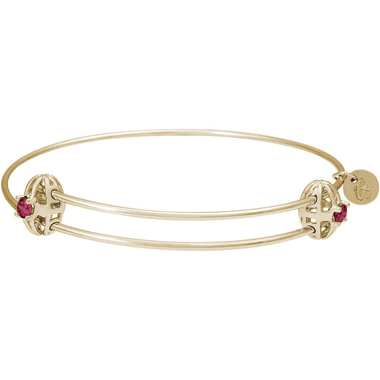 Graceful Bangle Bracelet - July Rhodium Plated Sterling Silver