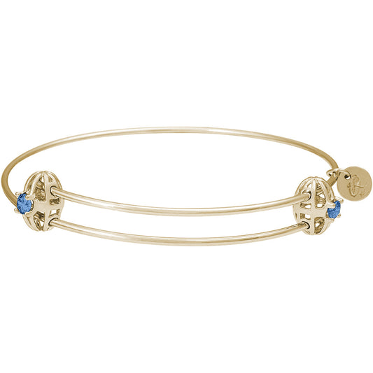 Graceful Bangle Bracelet - September Rhodium Plated Sterling Silver