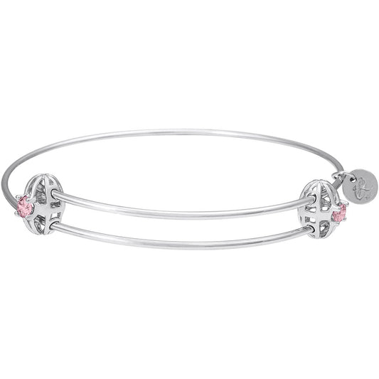 Graceful Bangle Bracelet - October Rhodium Plated Sterling Silver